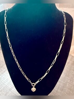 Portuguese Silver Paperclip Link Necklace
